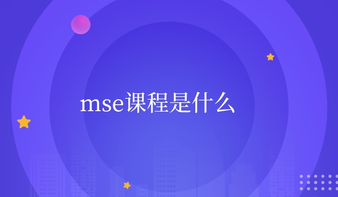 mse课程是什么